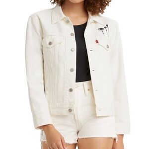 LEVI’S - Women's White Denim Jacket - Ex-Boyfriend Trucker